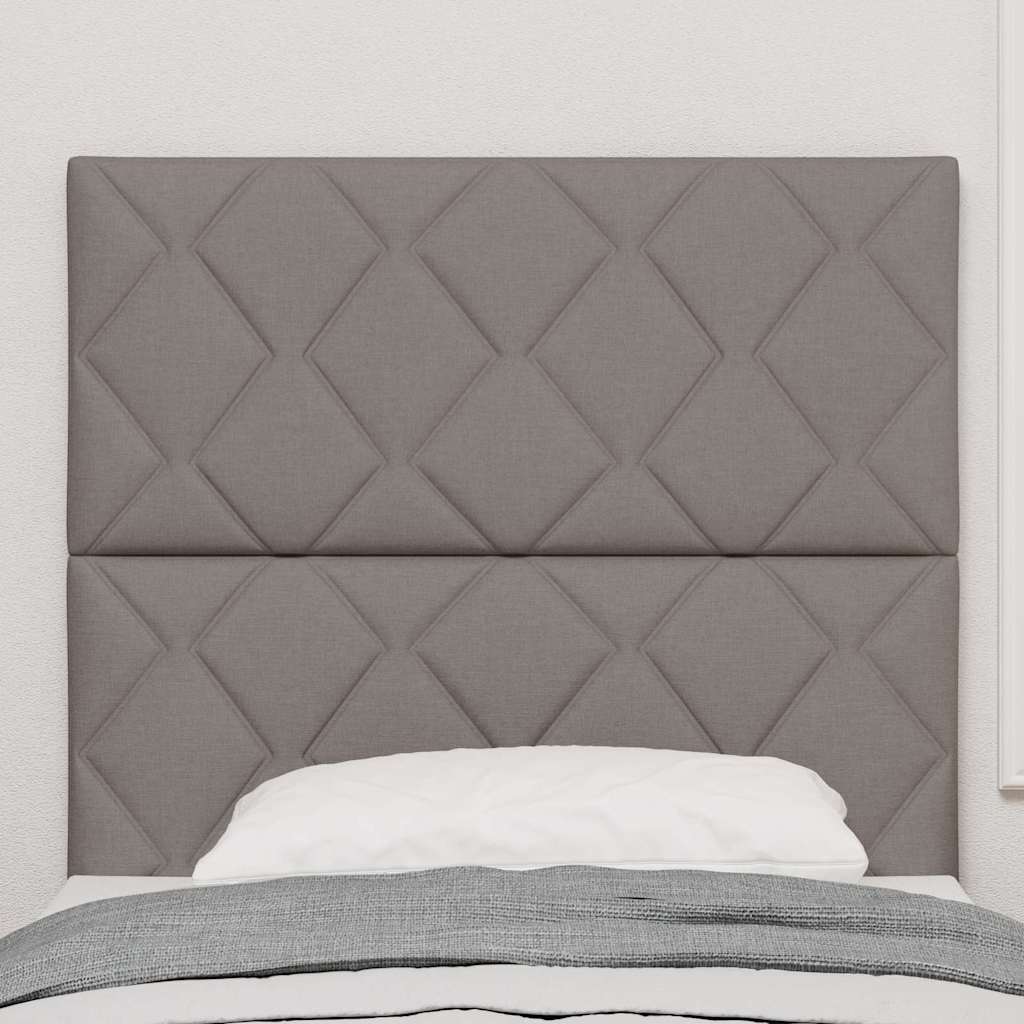 Headboard with LED Strip Lights Adjustable Taupe 90 cm Fabric